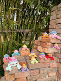Crochet Crab with Sun Hat – Handmade Amigurumi Doll