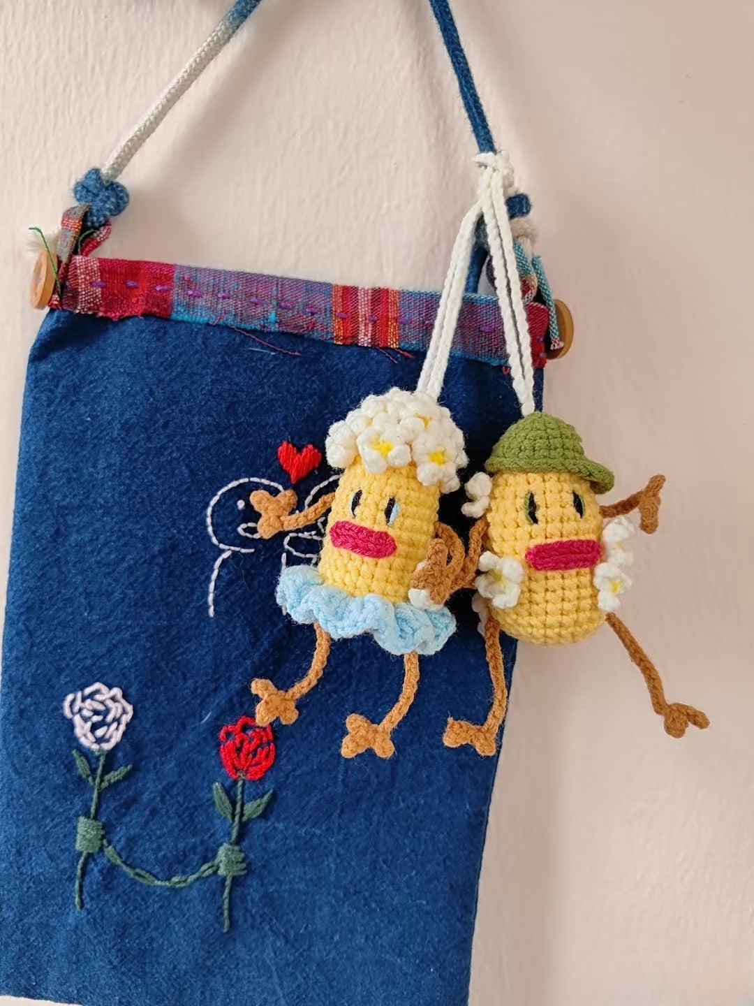 Handmade Crochet Flower Doll Keychain – Cute Bag Charm