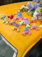 Crochet Crab with Sun Hat – Handmade Amigurumi Doll