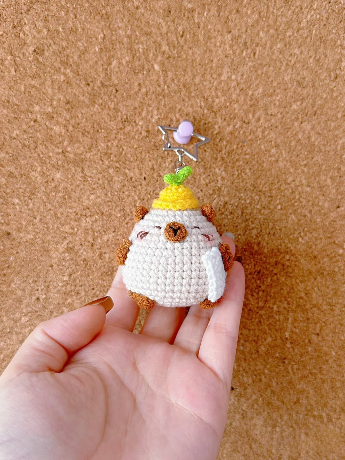 Crochet Capybara Foodie Doll – Handmade Amigurumi Charm