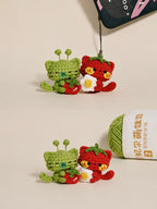 Lucky Clover Friends – Handmade Crochet Bunny & Fox Charms