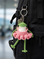 Crochet Frog Couple Keychain – Handmade Bag Charm