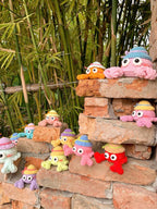 Crochet Crab with Sun Hat – Handmade Amigurumi Doll