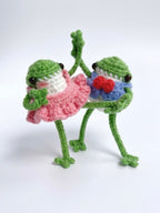 Crochet Frog Couple Keychain – Handmade Bag Charm