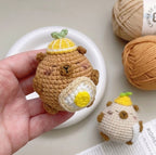 Crochet Capybara Foodie Doll – Handmade Amigurumi Charm