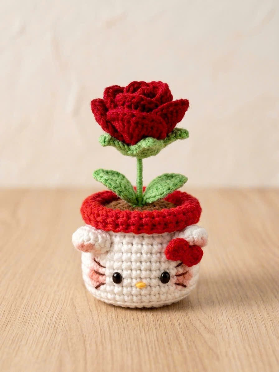 Crochet Flower Pot Dolls – Handmade Mini Plant Decor