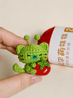 Lucky Clover Friends – Handmade Crochet Bunny & Fox Charms