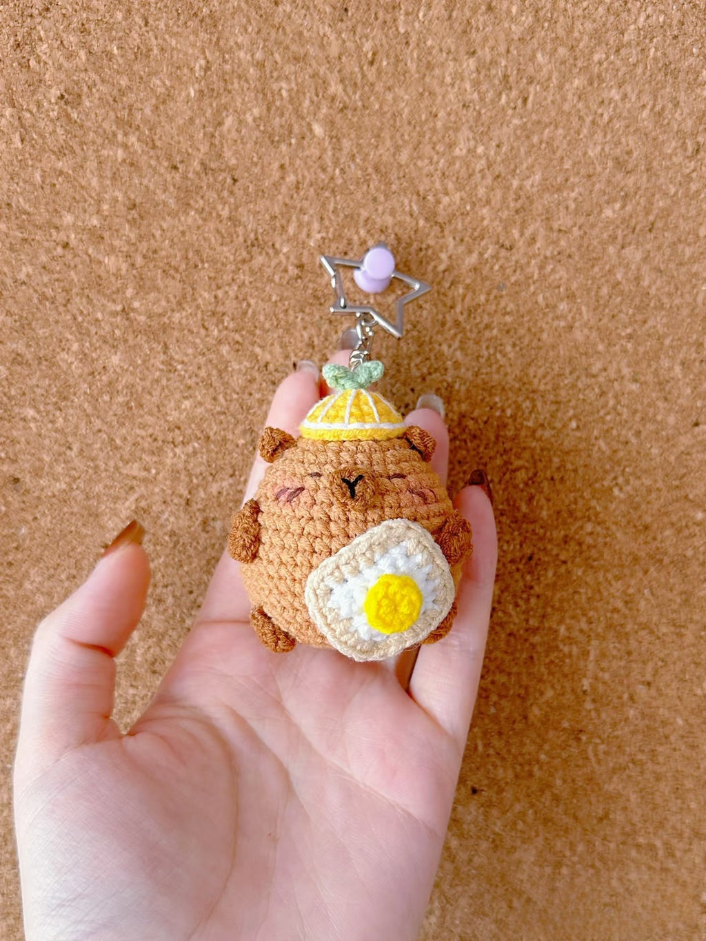 Crochet Capybara Foodie Doll – Handmade Amigurumi Charm