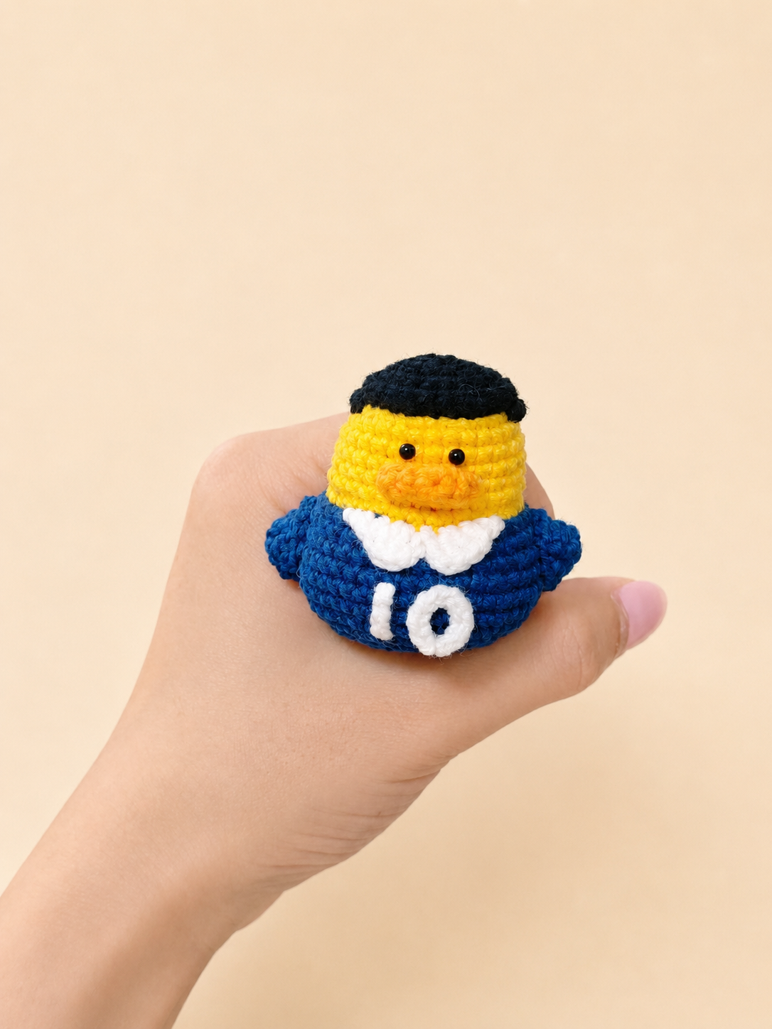 Crochet Soccer Duck Doll – Handmade Football Fan Plush