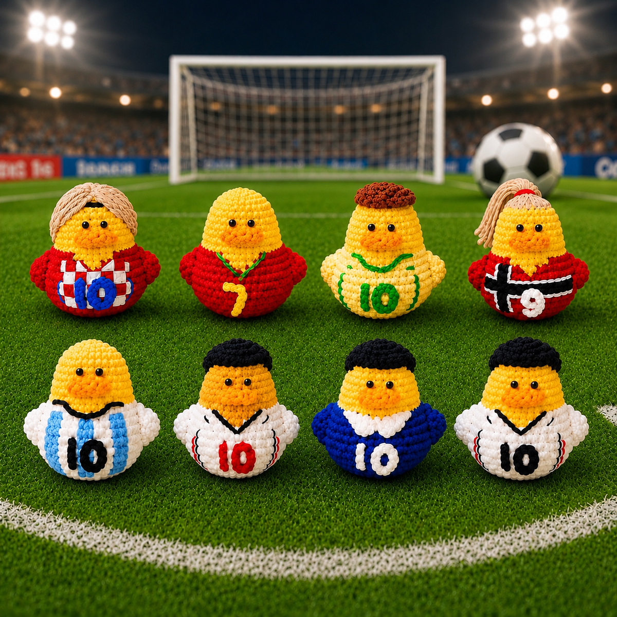 Crochet Soccer Duck Doll – Handmade Football Fan Plush