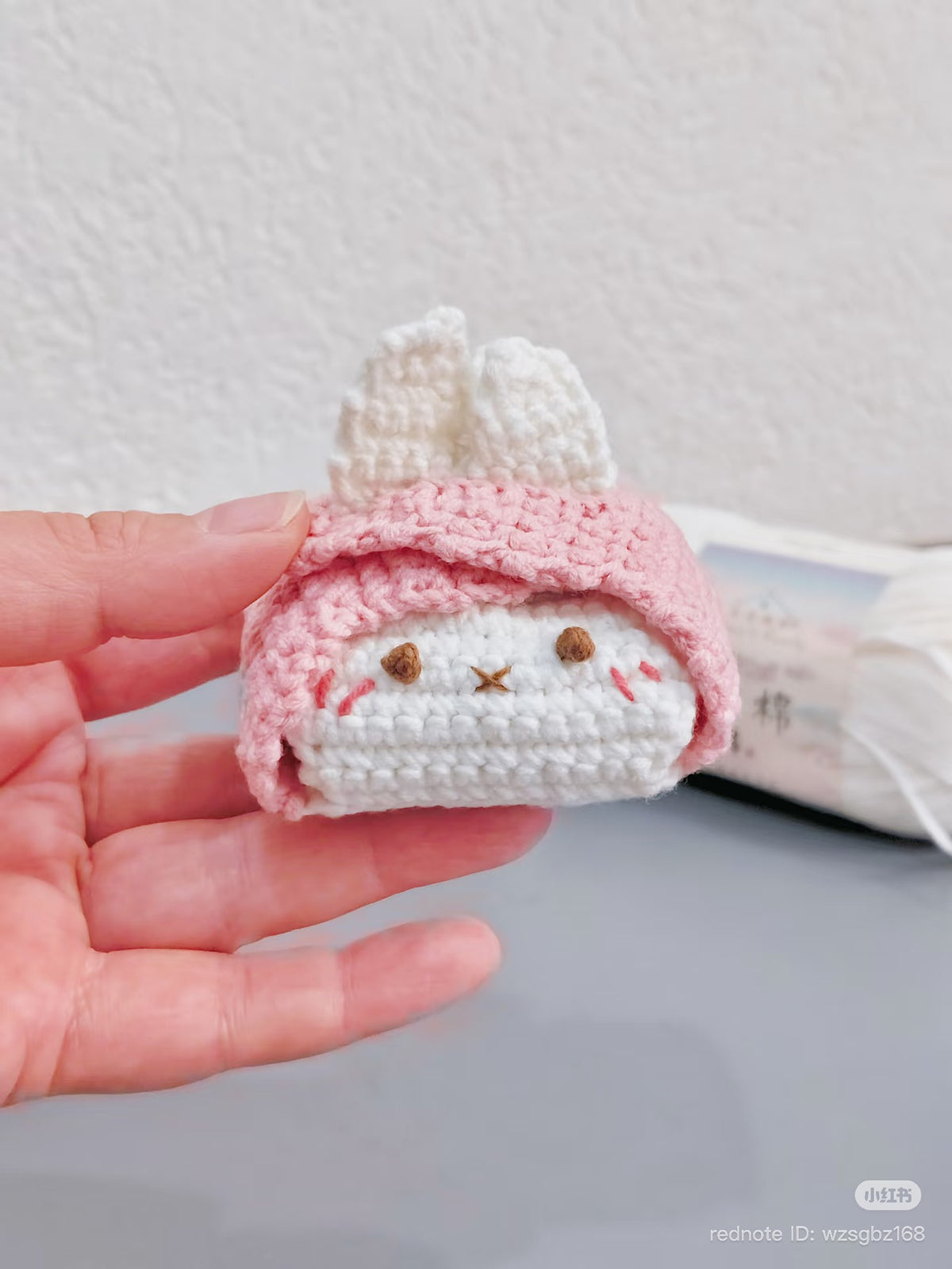 Crochet Bunny AirPods Case – Handmade Earbuds Cover