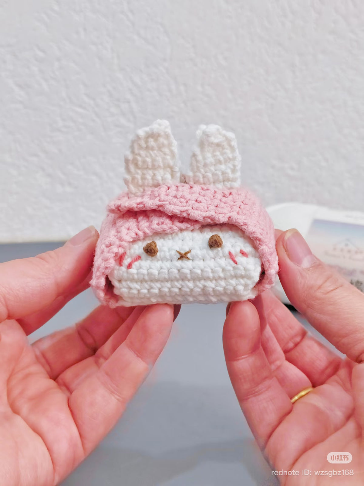 Crochet Bunny AirPods Case – Handmade Earbuds Cover