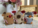Christmas Crochet Keychain – Reindeer, Penguin & Capybara