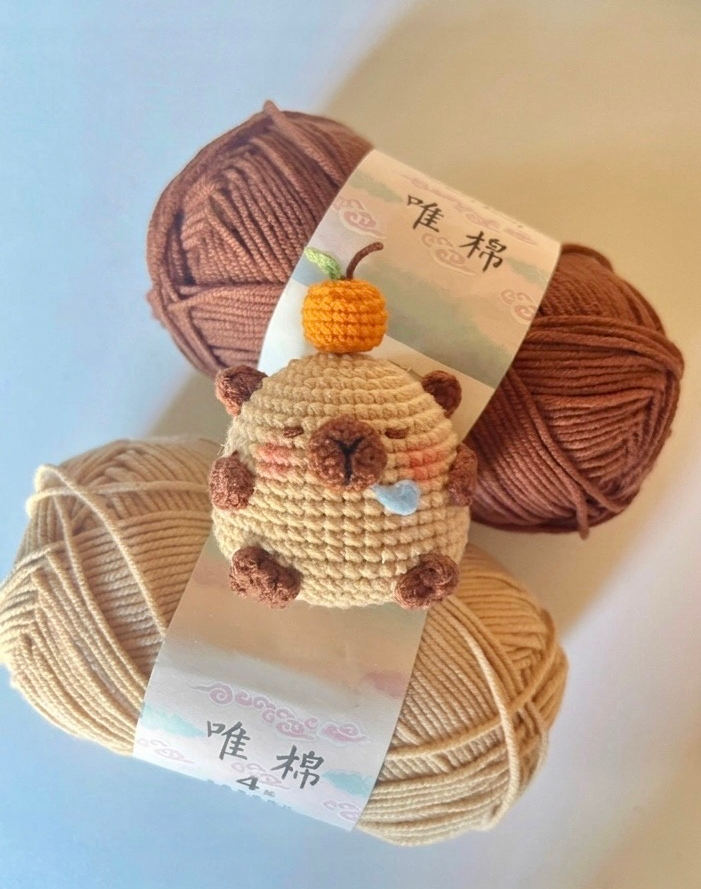 Crochet Capybara Foodie Doll – Handmade Amigurumi Charm