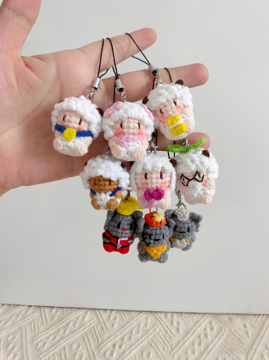 Crochet Sheep & Wolf Dolls – Handmade Amigurumi Collection
