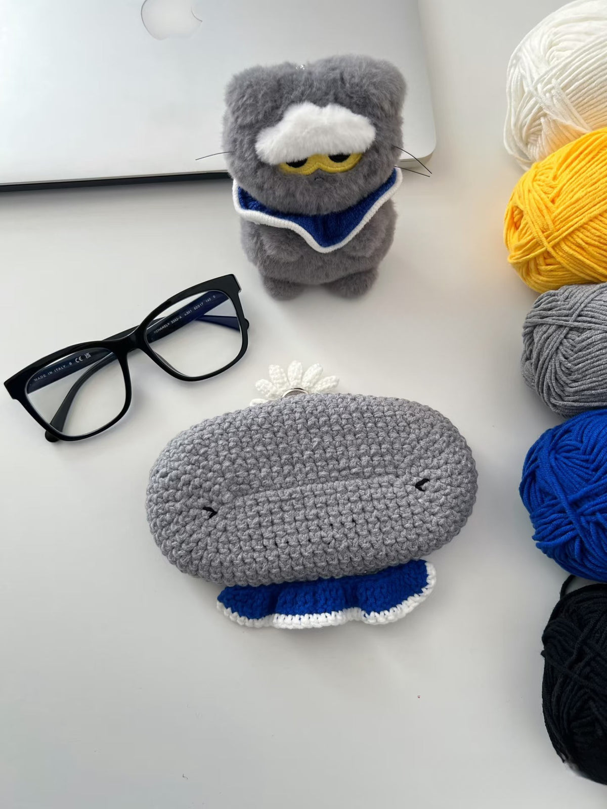 Crochet Cat Glasses Holder – Handmade Eyeglass Stand