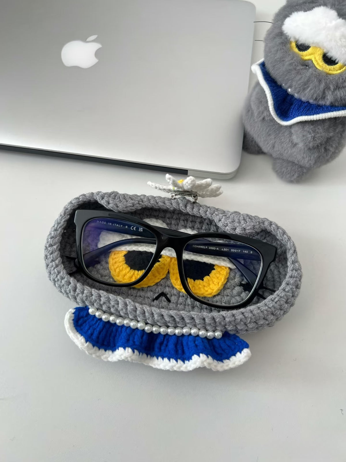 Crochet Cat Glasses Holder – Handmade Eyeglass Stand