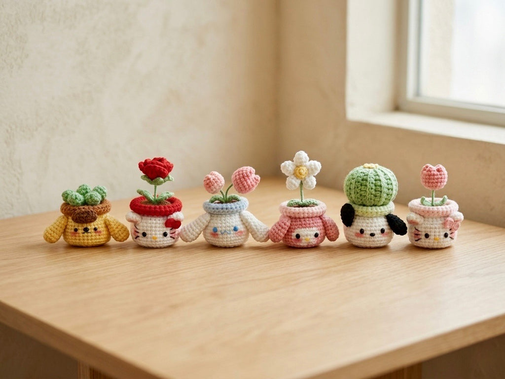 Crochet Flower Pot Dolls – Handmade Mini Plant Decor