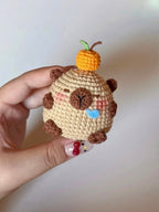 Crochet Capybara Foodie Doll – Handmade Amigurumi Charm