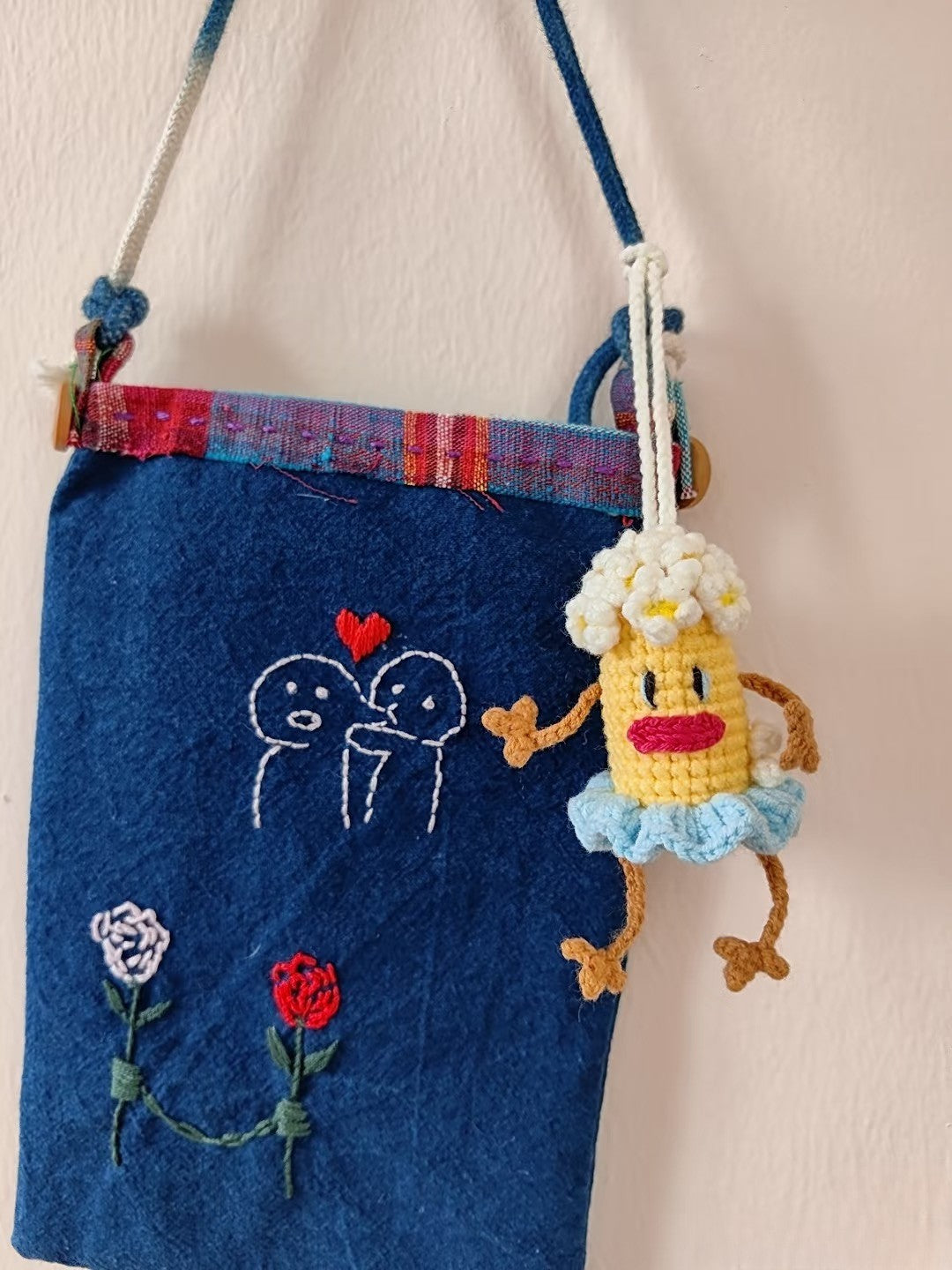 Handmade Crochet Flower Doll Keychain – Cute Bag Charm