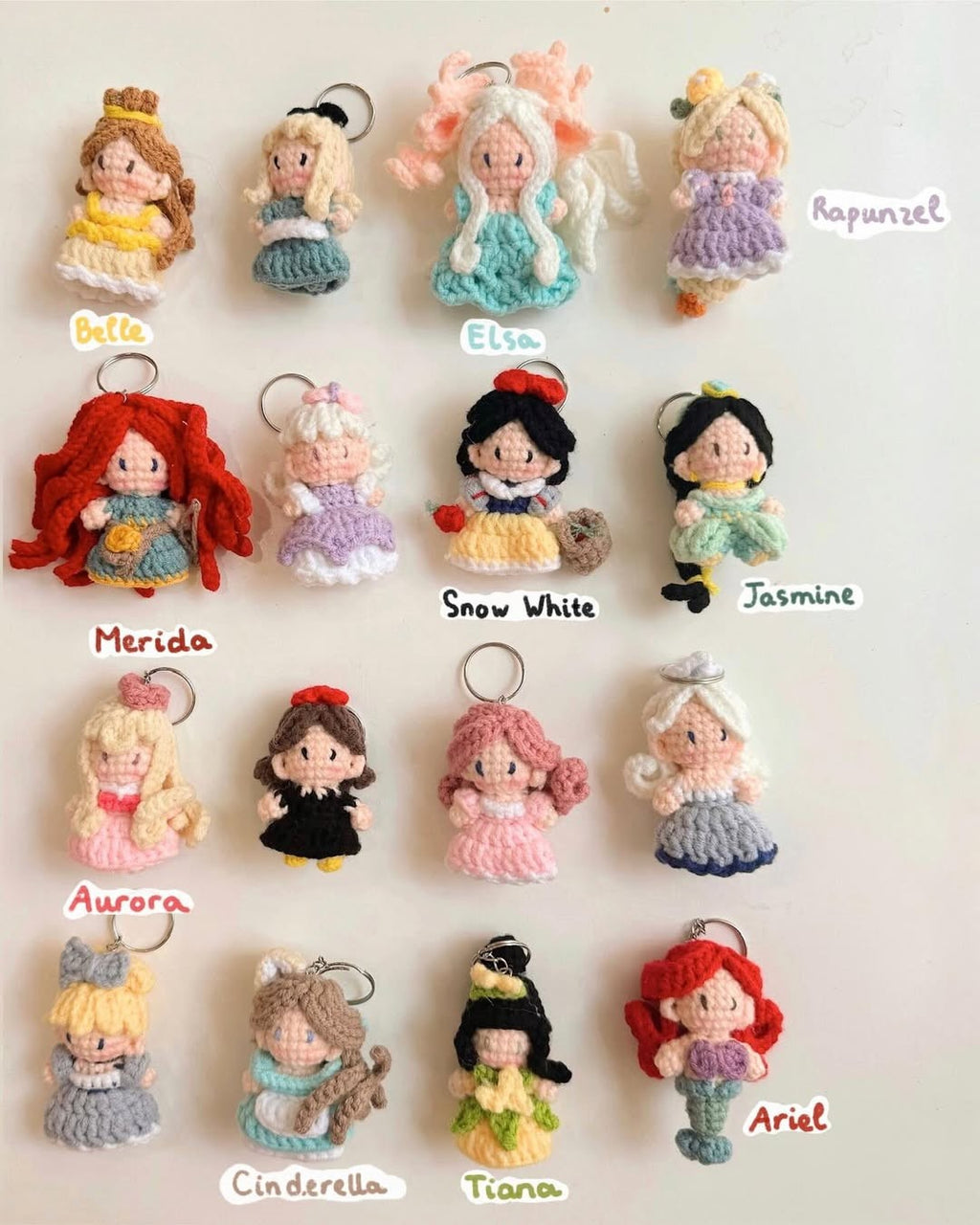 Crochet Princess Doll Collection – Handmade Amigurumi Charms