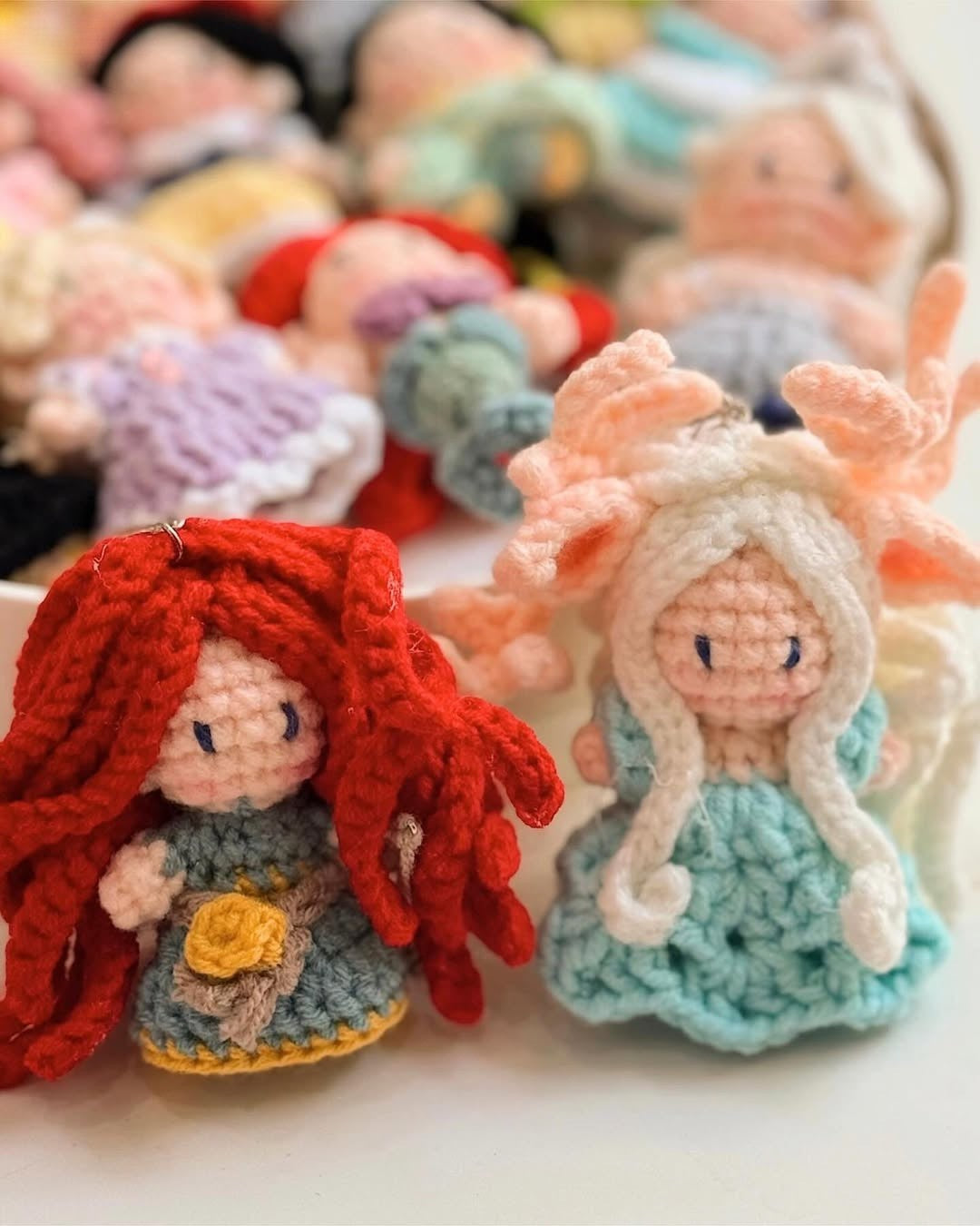 Crochet Princess Doll Collection – Handmade Amigurumi Charms