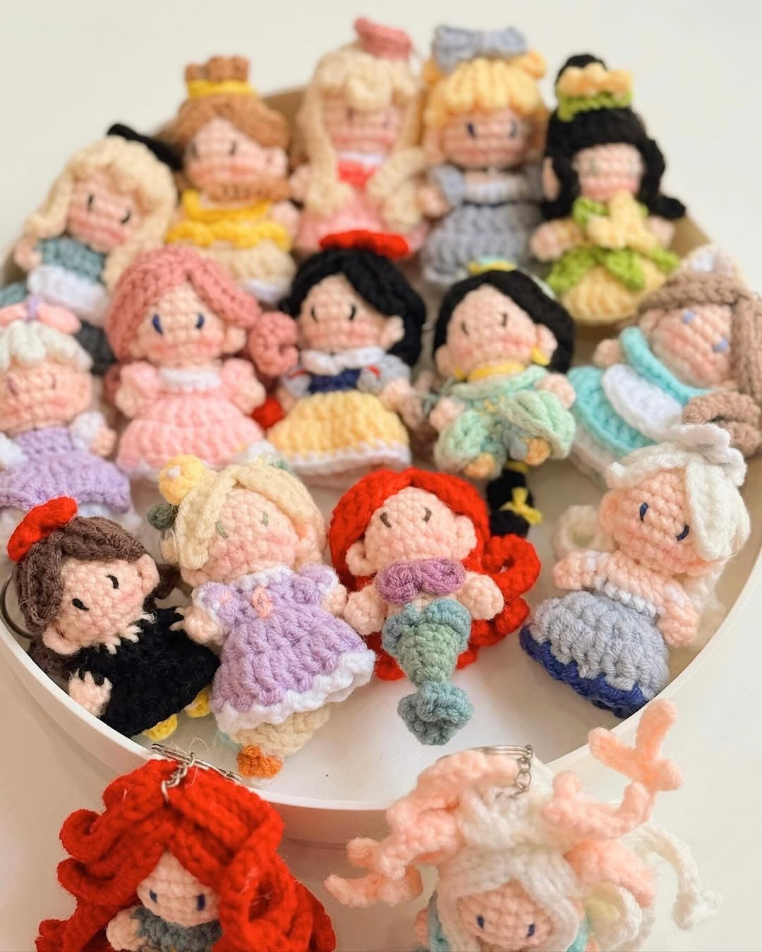 Crochet Princess Doll Collection – Handmade Amigurumi Charms