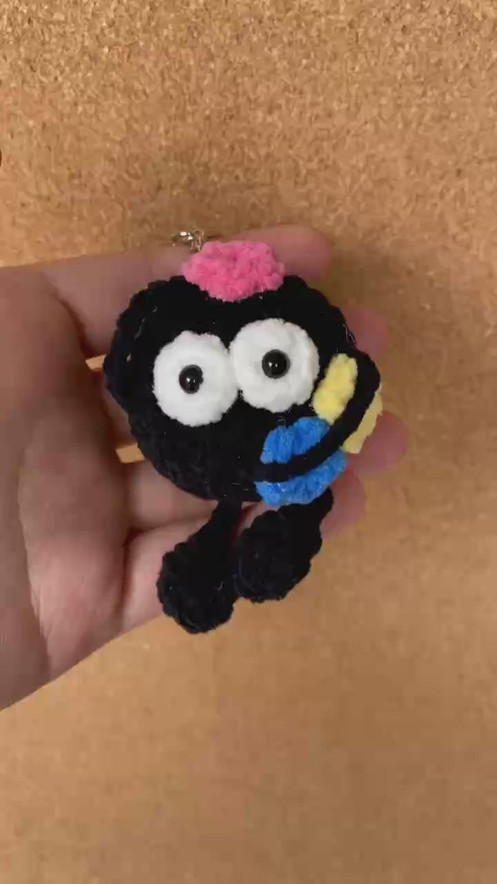 Cute Black Crochet Doll – Handmade Mini Plush