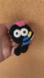Cute Black Crochet Doll – Handmade Mini Plush