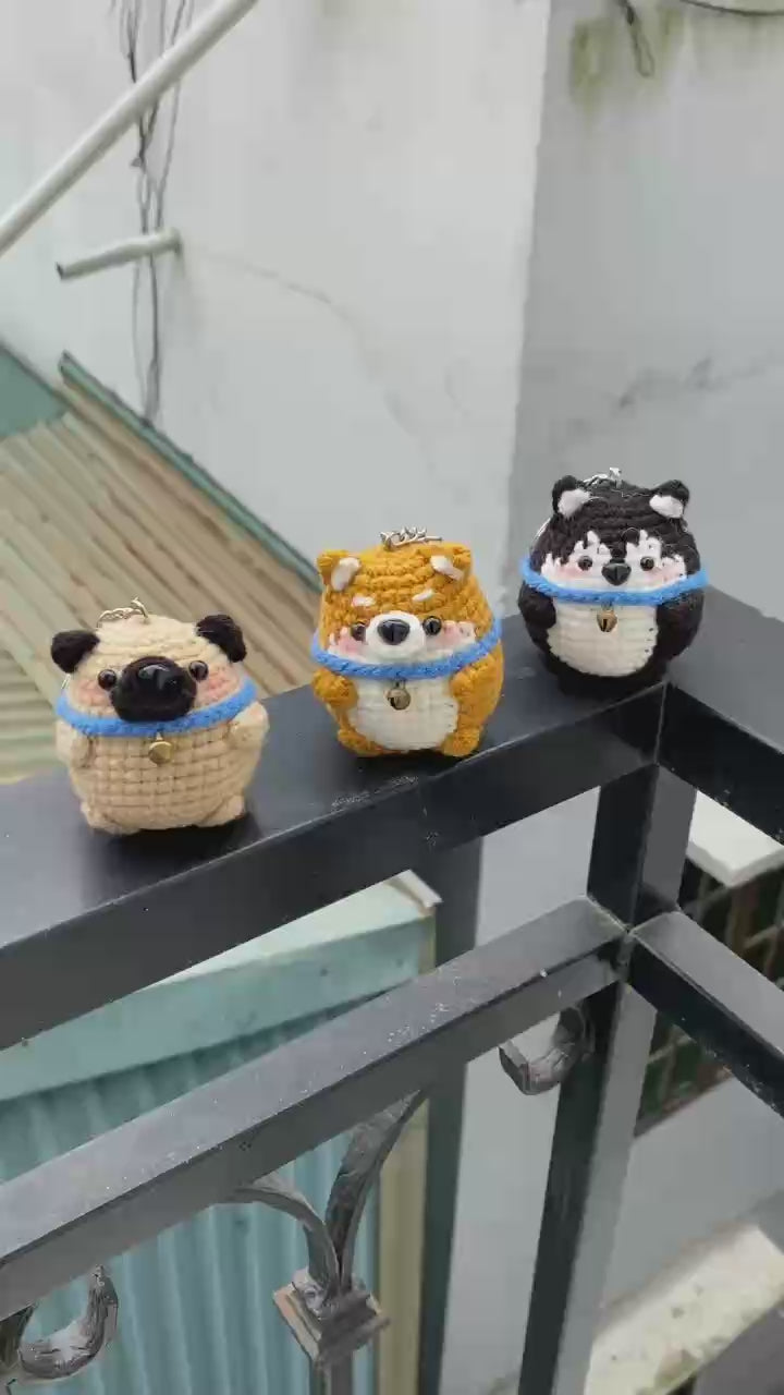 Little Pup Crochet Keychain