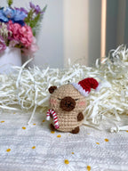 Christmas Crochet Keychain – Reindeer, Penguin & Capybara