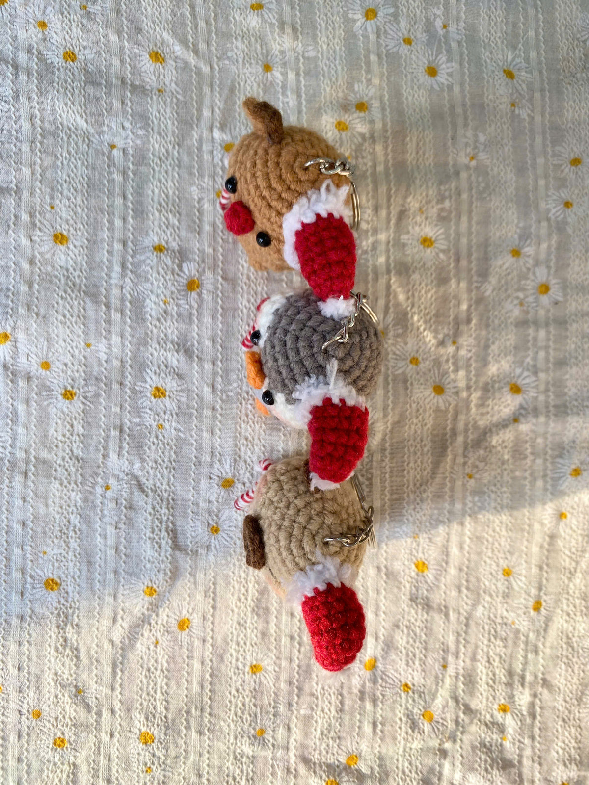 Christmas Crochet Keychain – Reindeer, Penguin & Capybara