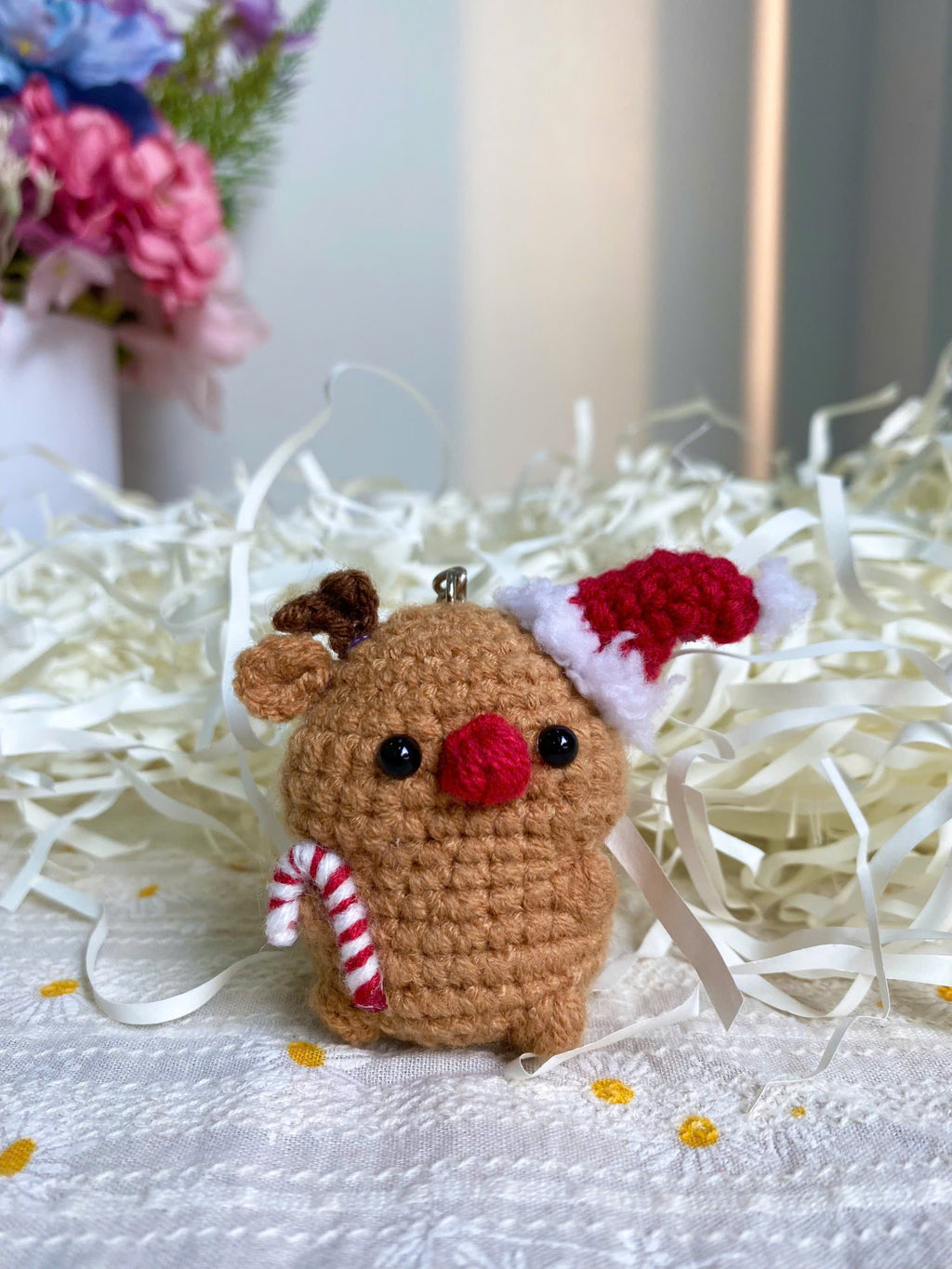 Christmas Crochet Keychain – Reindeer, Penguin & Capybara