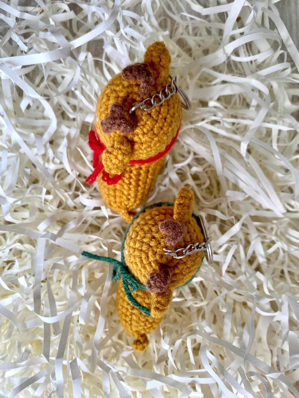 Handmade Crochet Reindeer Keychain – Cute Christmas Bag Charm