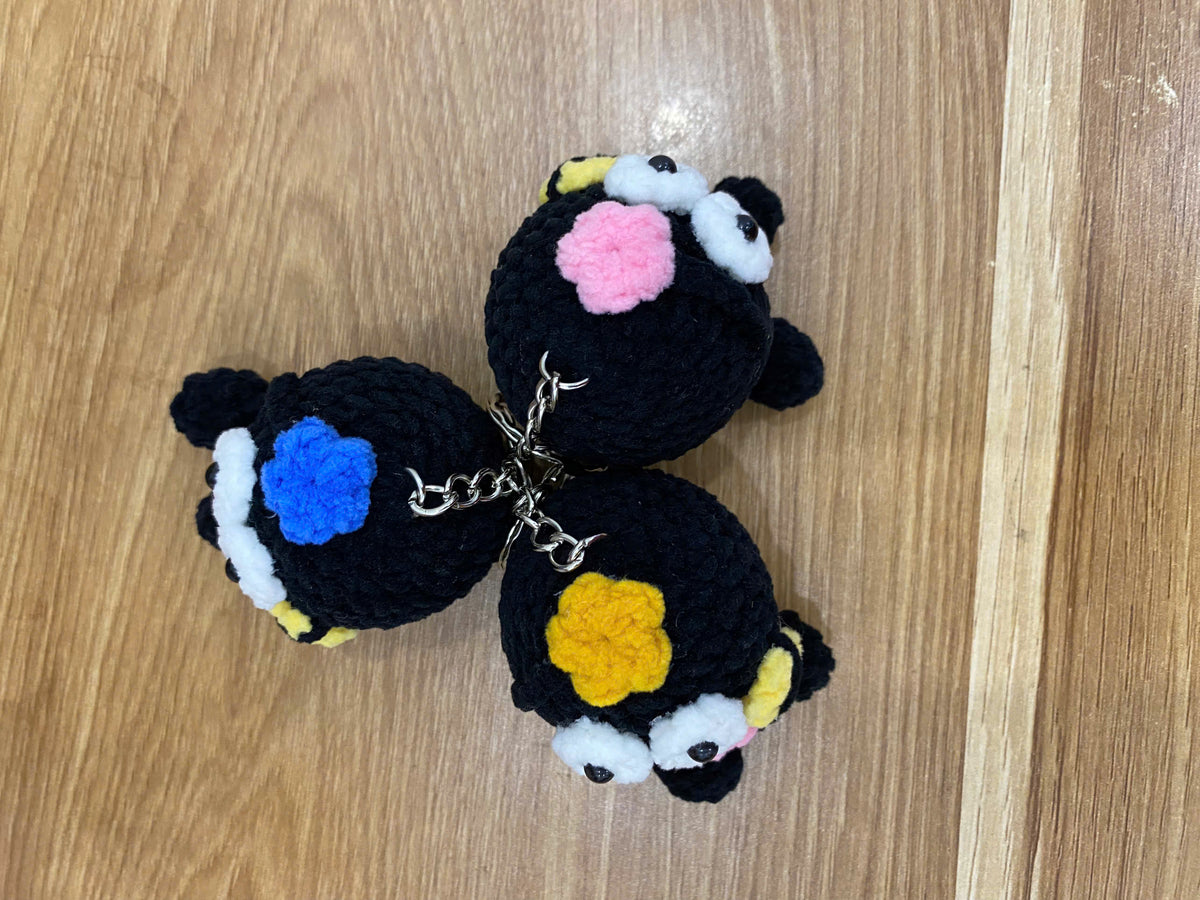 Cute Black Crochet Doll – Handmade Mini Plush