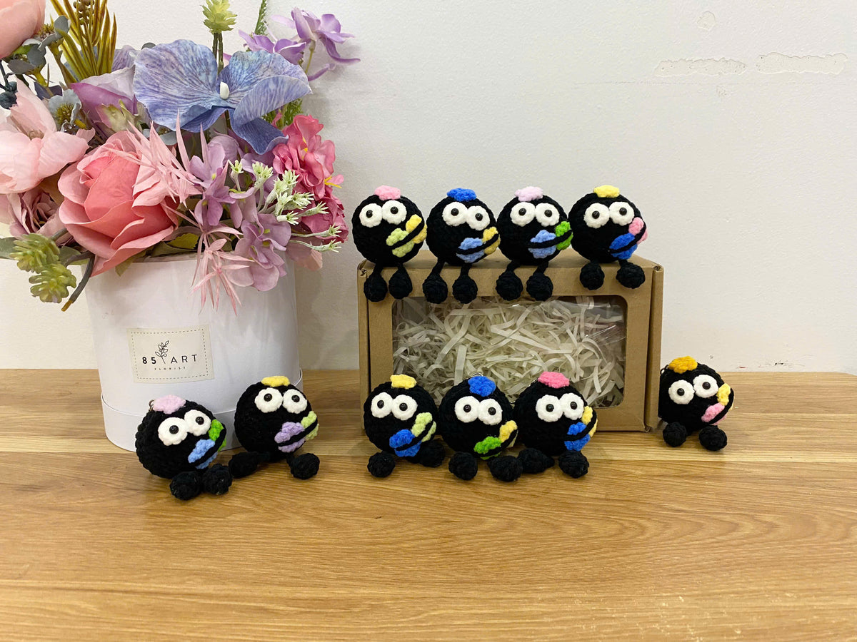 Cute Black Crochet Doll – Handmade Mini Plush