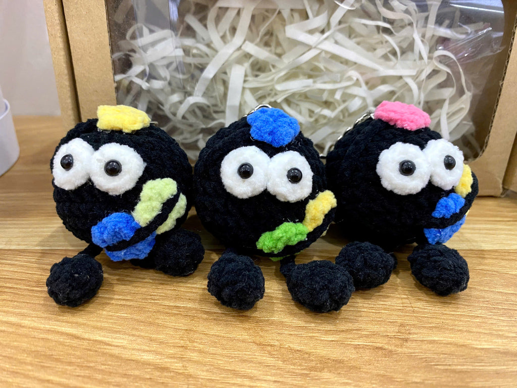 Cute Black Crochet Doll – Handmade Mini Plush
