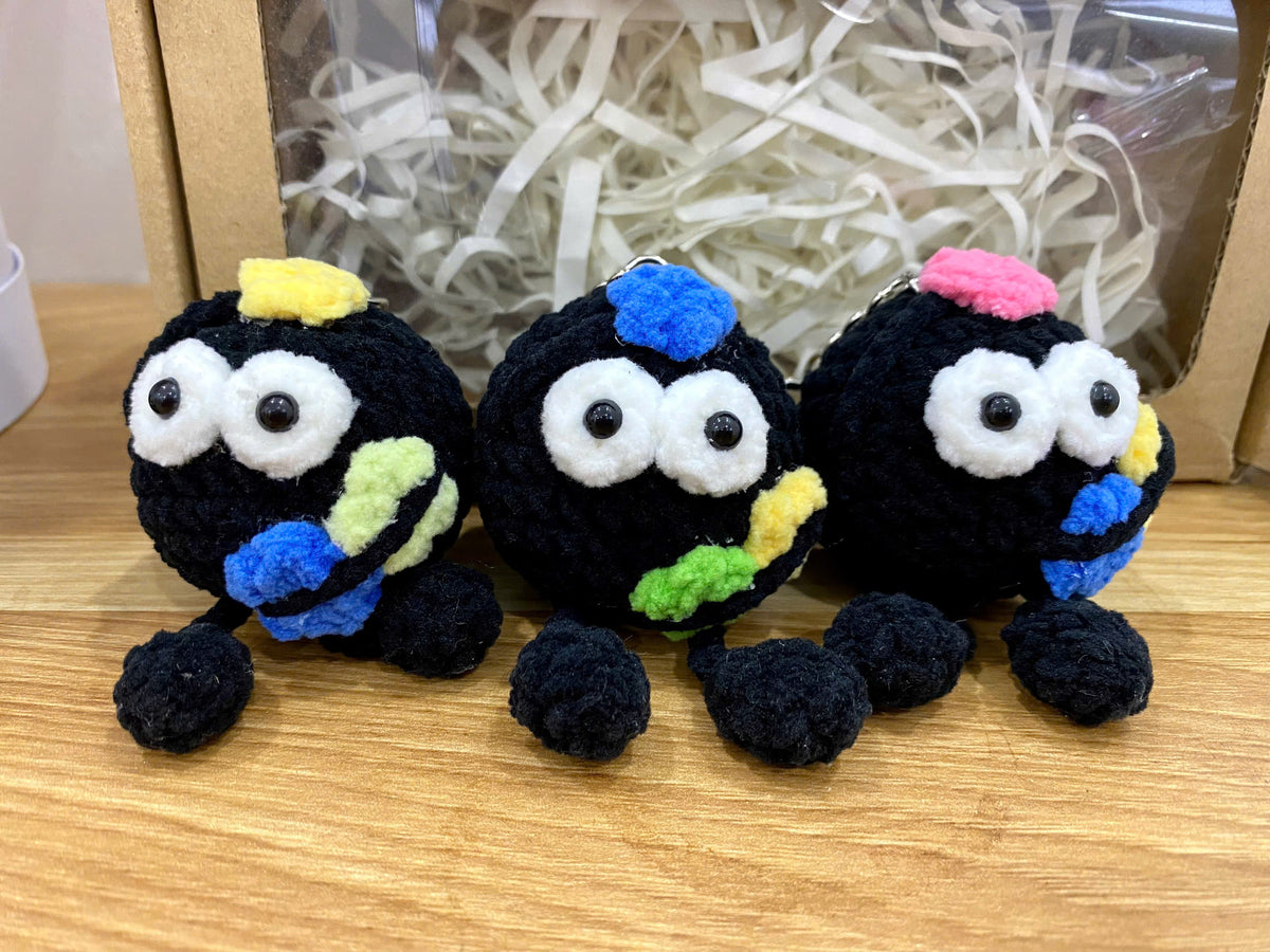 Cute Black Crochet Doll – Handmade Mini Plush