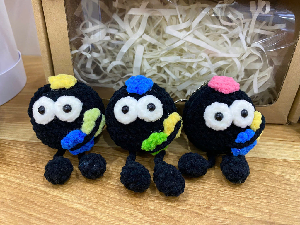 Cute Black Crochet Doll – Handmade Mini Plush