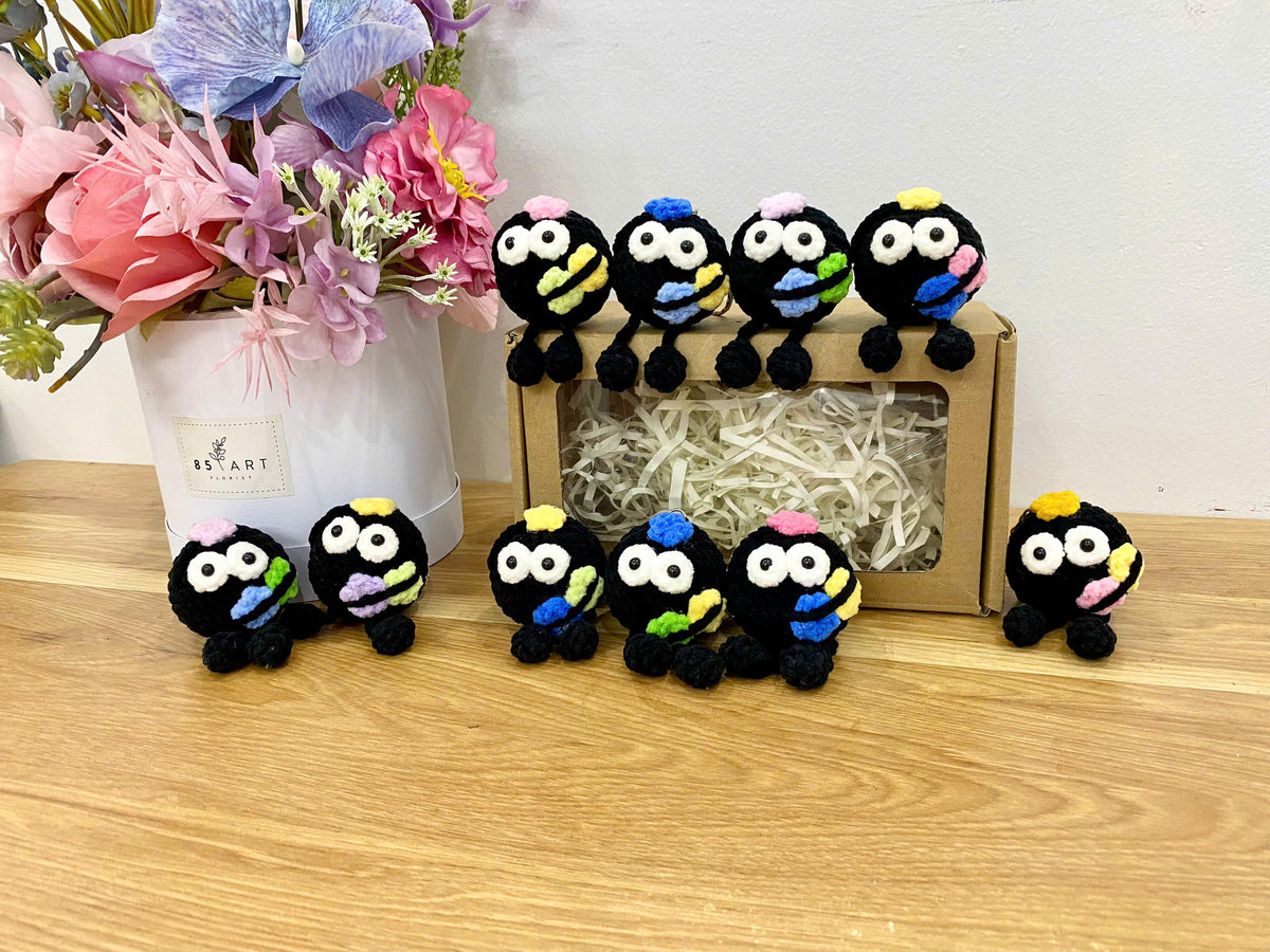 Cute Black Crochet Doll – Handmade Mini Plush