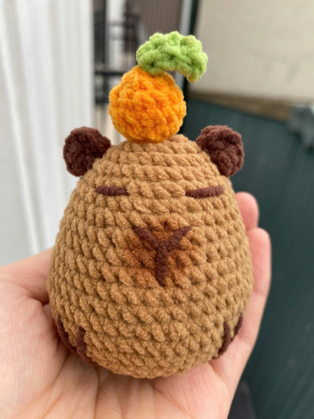 Crochet Capybara Keychain - Handmade Cotton Plush Bag Charm