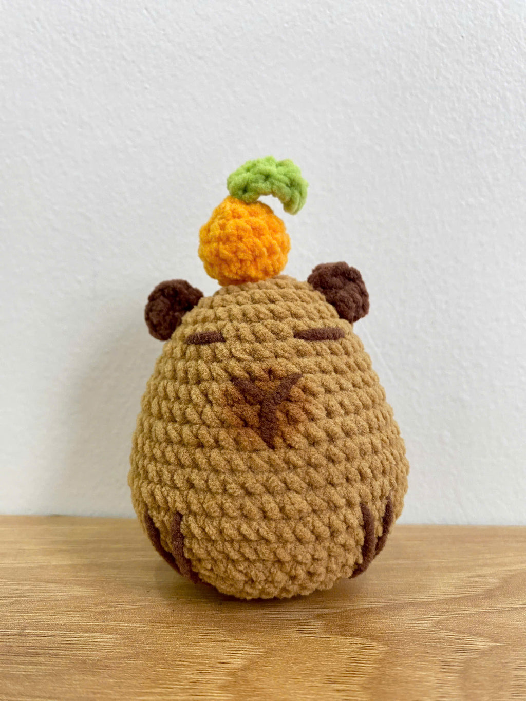 Crochet Capybara Keychain - Handmade Cotton Plush Bag Charm