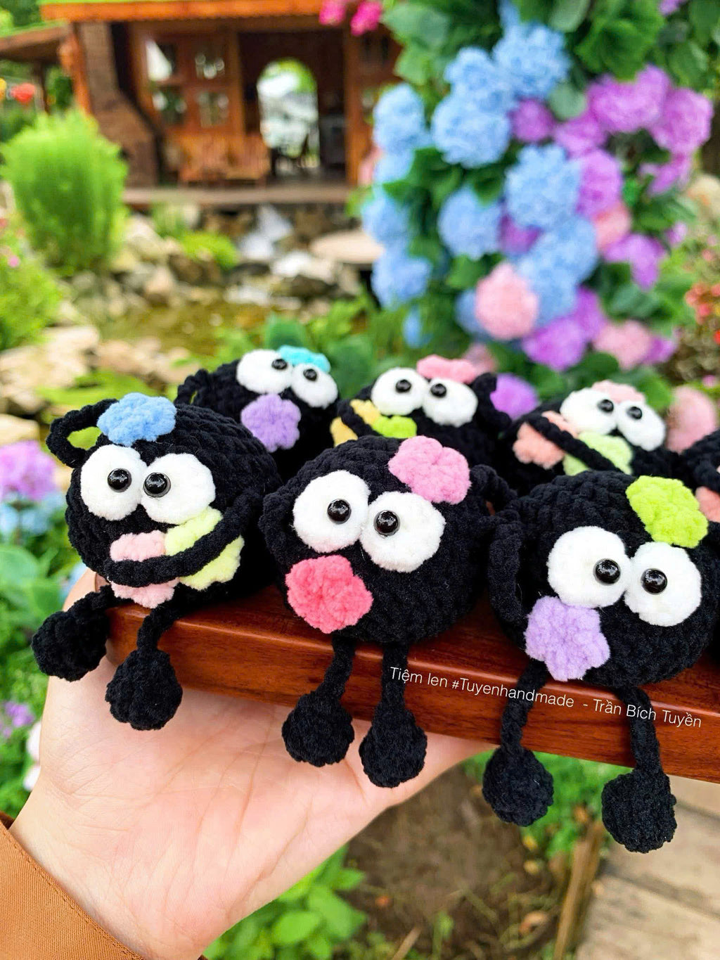 Cute Black Crochet Doll – Handmade Mini Plush
