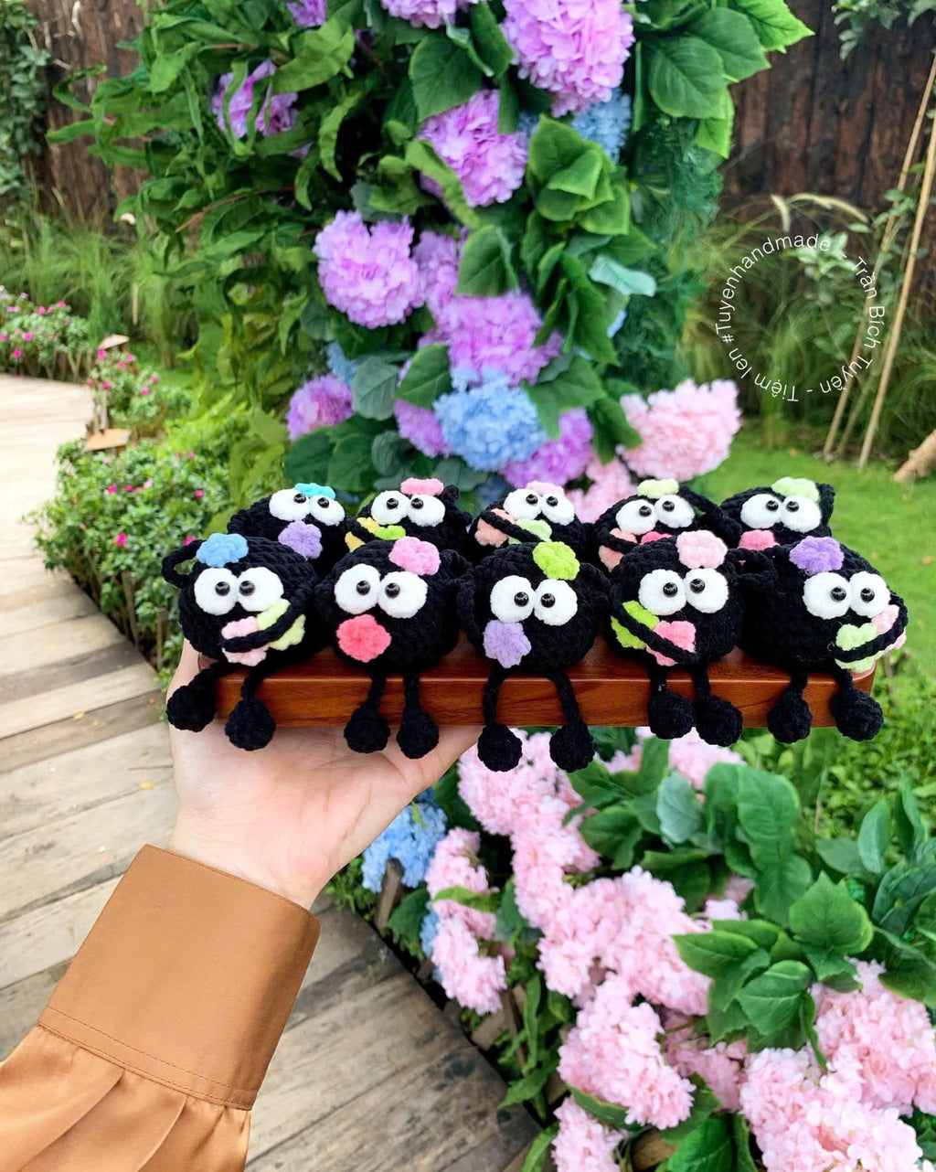 Cute Black Crochet Doll – Handmade Mini Plush