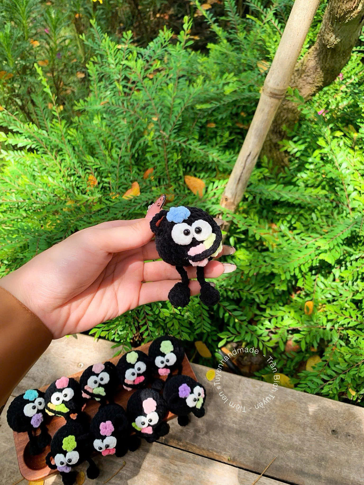 Cute Black Crochet Doll – Handmade Mini Plush