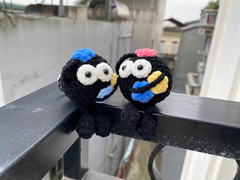 Cute Black Crochet Doll – Handmade Mini Plush