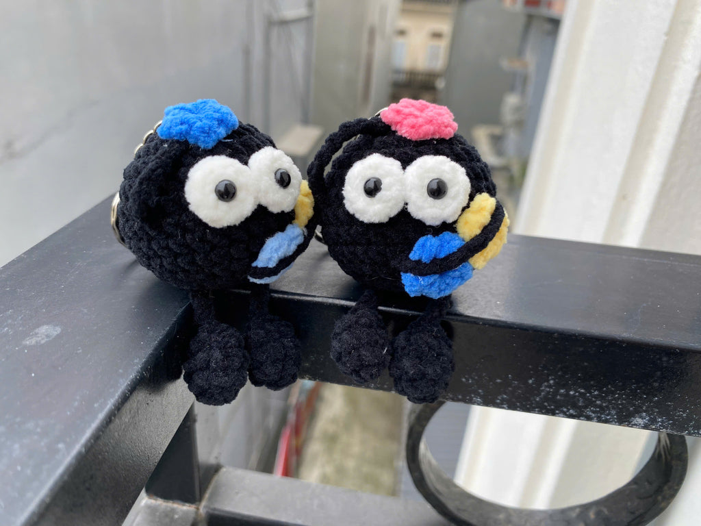 Cute Black Crochet Doll – Handmade Mini Plush