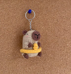Crochet Capybara & Duck Keychain – Handmade Bag Charm