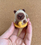 Crochet Capybara & Duck Keychain – Handmade Bag Charm