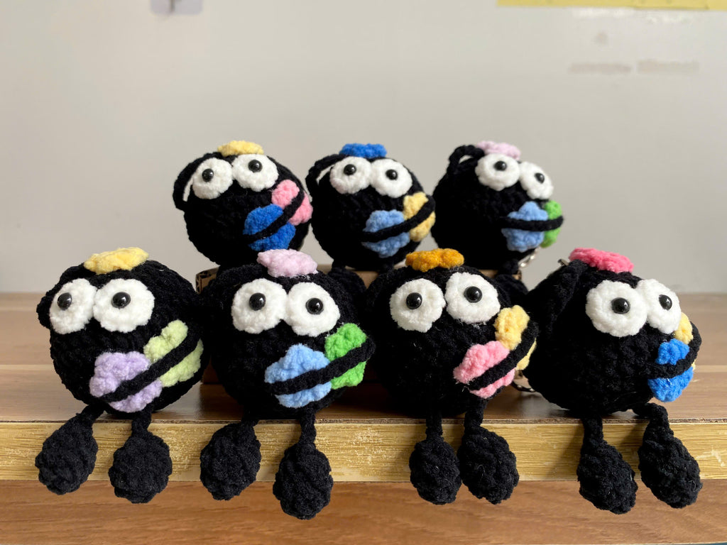 Cute Black Crochet Doll – Handmade Mini Plush